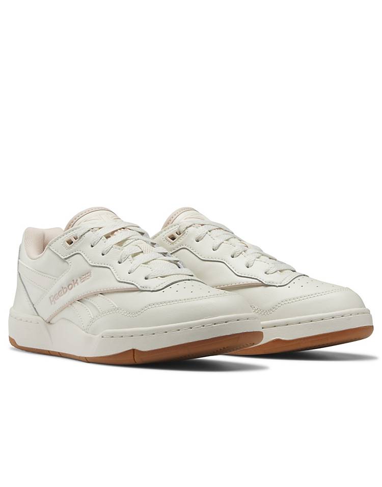 Reebok BB 4000 II sneakers in chalk and pink with gum sole